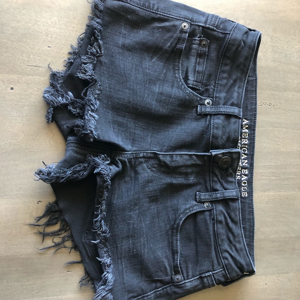 Black short shorts (normal waist length)